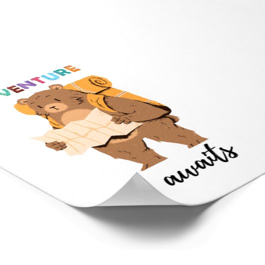 Adventure Awaits Teddy Bear Explorer Kinder Poster (Ecke)