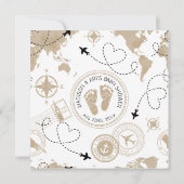 Adventure Awaits Travel Baby Shower Einladung (Rückseite)