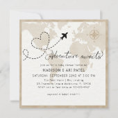 Adventure Awaits Travel Baby Shower Einladung (Vorderseite)