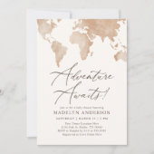Adventure Awaits Travel Baby Shower Einladung (Vorderseite)