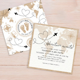 Adventure Awaits Travel Baby Shower Einladung