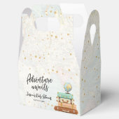 Adventure Awaits Travel Gold Confetti Baby Shower Geschenkschachtel (Geöffnet)