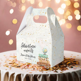Adventure Awaits Travel Gold Confetti Baby Shower Geschenkschachtel