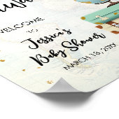 Adventure Awaits Travel Gold Confetti Baby Shower Poster (Ecke)