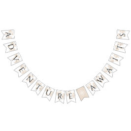 Adventure Awaits TRAVEL Weltkarte Abschluss Wimpelkette