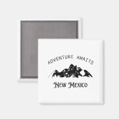 Adventure Awaits Vacation Travel New Mexico Magnet (Vorderseite/Rückseite)