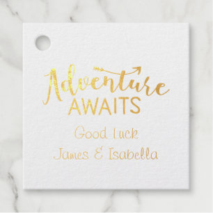 Adventure Awaits Viel Glück Personalisiert Geschenkanhänger