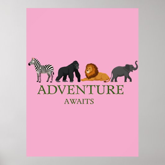 Adventure Awaits - Vintage Binoculars and Mountain Poster (Vorne)