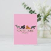 Adventure Awaits - Vintage Binoculars and Mountain Postkarte (Stehend Vorderseite)