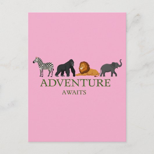 Adventure Awaits - Vintage Binoculars and Mountain Postkarte (Vorderseite)