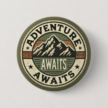 Adventure Awaits - Vintage Outdoor Schaltfläche