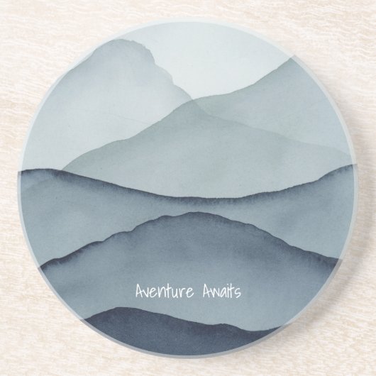 Adventure Awaits Watercolor Mountain Getränkeuntersetzer (Vorne)