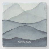 Adventure Awaits Watercolor Mountain Steinuntersetzer (Vorderseite)