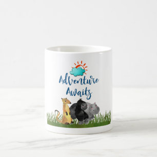 Adventure Awaits Watercolor Safari Jungle Animals Kaffeetasse
