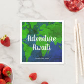 Adventure Awaits Weltkarte Erde Hochzeit Serviette (Beispiel)