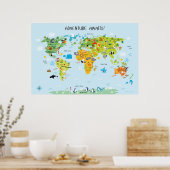 Adventure Awaits Weltkarte für Kinder Poster (Küche)