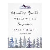 Adventure Awaits Winter Trees Baby Shower Welcome Fotodruck (Vorne)