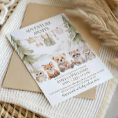Adventure Awaits Woodland Animals Baby Shower Einladung