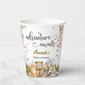 Adventure Awaits Woodland Animals Baby Shower Pappbecher (Vorderseite)