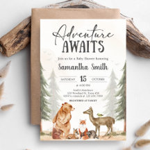 Adventure Awaits Woodland Baby Shower