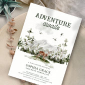 Adventure Awaits Woodland Baby Shower Einladung