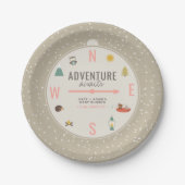 Adventure Awaits Woodland Girl Baby Shower Pappteller (Vorderseite)