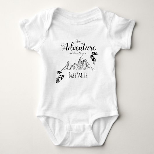 Adventure awaits you customizable name baby strampler (Vorderseite)