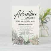 Adventure Awars Mountain Bear Baby Shower by Mail Einladung (Stehend Vorderseite)