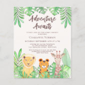 Adventure Awars Safari Animals Baby Shower Einladu (Vorderseite)
