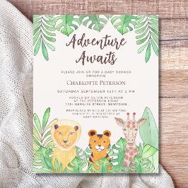 Adventure Awars Safari Animals Baby Shower Einladu