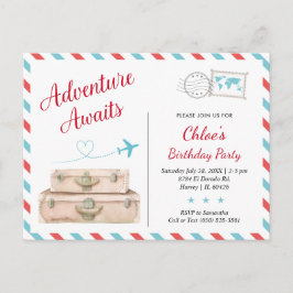 Adventure Awars World Travel Girl Woman Geburtstag Postkarte