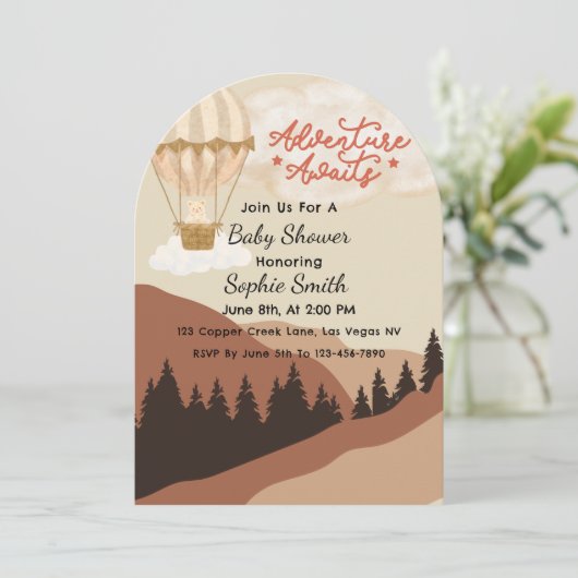 Adventure Awarts, Oh Boy, Earth Tone Mountain Einladung (Stehend Vorderseite)