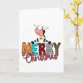 Adventure Baby Cow White Weihnachtskarte Karte (Gelbe Blume)