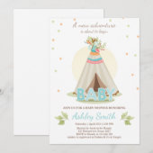 Adventure Baby Dusche Einladung Boho (Vorne/Hinten)