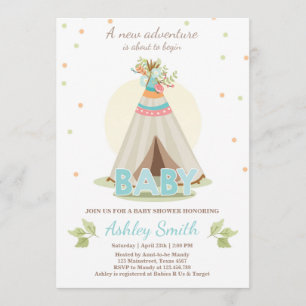 Adventure Baby Dusche Einladung Boho