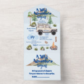 Adventure Baby Dusche Watercolor Camper All In One Einladung (Innen Boden)