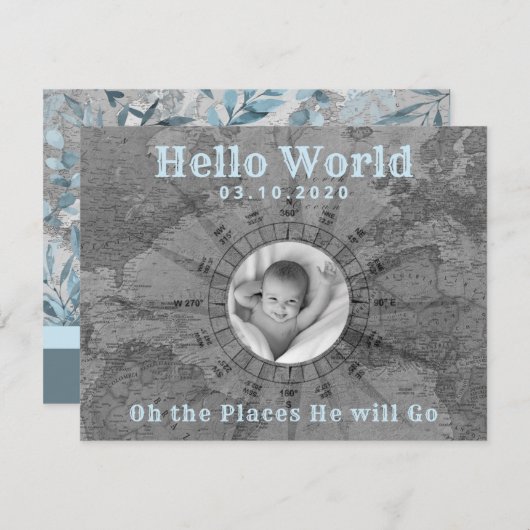 Adventure Baby Foto Ankündigung (Vorne/Hinten)