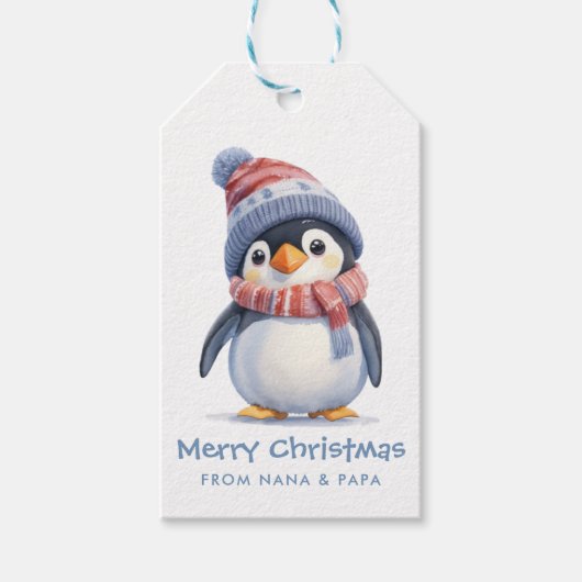 Adventure Baby Penguin Kids Weihnachten Geschenkanhänger (Vorderseite)