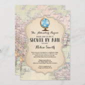 Adventure Baby Shooter by Mail Map Travel World Einladung (Vorne/Hinten)