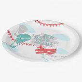 Adventure Baby Shower Airplane und Balloon Pappteller (Schrägansicht)