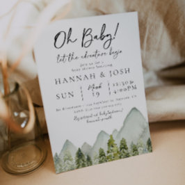 Adventure Baby Shower | Aquarellbäume Einladung