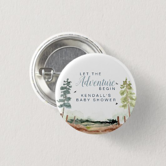 Adventure Baby Shower Button (Vorne & Hinten)