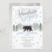Adventure Baby Shower Einladung, Black Bear Baby