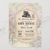 Adventure Baby Shower Einladung Karte Reisen Welt (Vorne/Hinten)