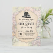 Adventure Baby Shower Einladung Karte Reisen Welt (Stehend Vorderseite)