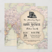 Adventure Baby Shower Einladung Karte Reisen Welt (Vorne/Hinten)