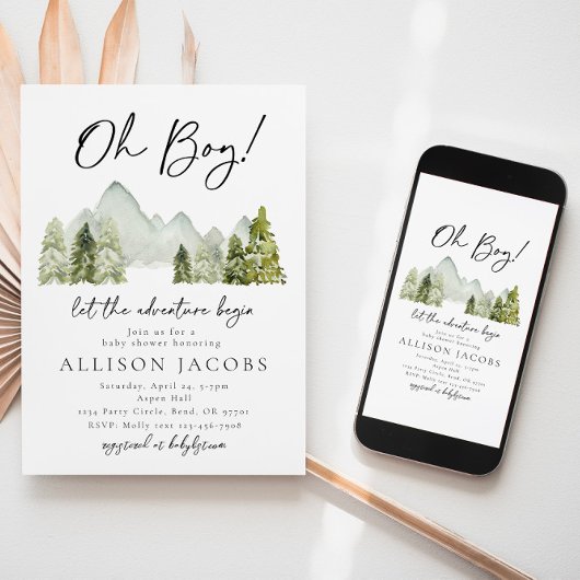 Adventure Baby Shower Einladung | Wald