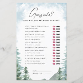 Adventure Baby Shower Guess Mommy oder Daddy Game