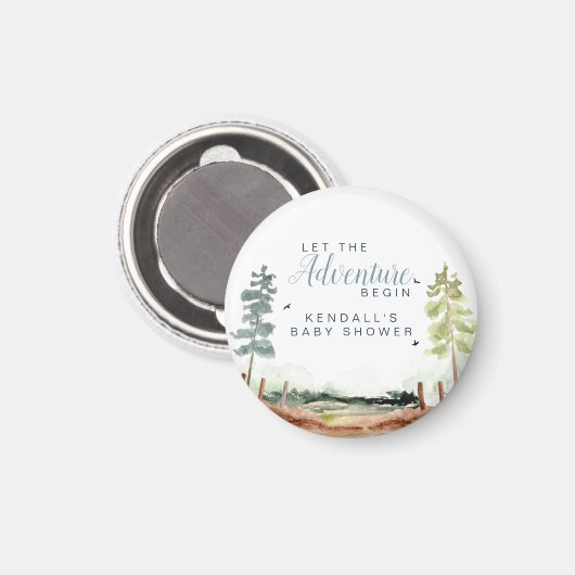 Adventure Baby Shower Magnet (Vorderseite/Rückseite)