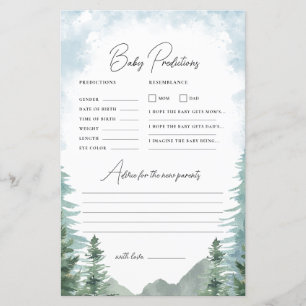 Adventure Baby Shower Predication & Advisor Game